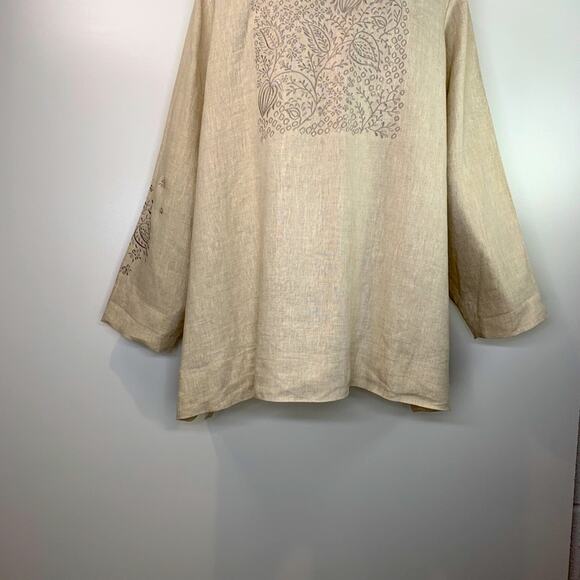 Vintage Ulla Popken Junonia Embroider Linen Jacket - Picture 2 of 14